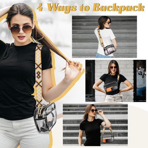Clear Crossbody Bag Stadium Approved-Clear Purses for Women-Transparent Plastic Bag for Concerts Sports Events Games in Saudi Arabia