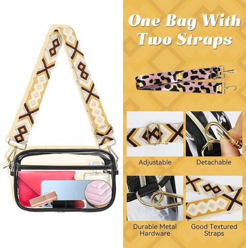 Clear Crossbody Bag Stadium Approved-Clear Purses for Women-Transparent Plastic Bag for Concerts Sports Events Games in Saudi Arabia