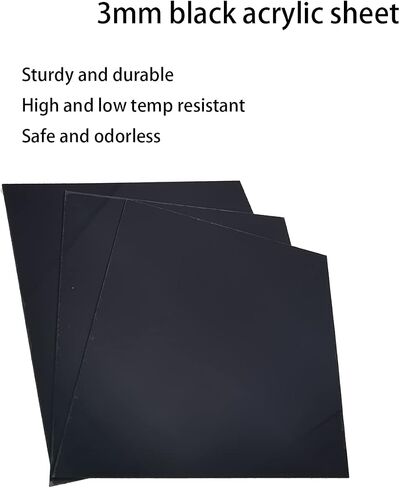 DARENYI قطعتان من صفائح الأكريليك، صفائح شبكية مقاس 12 × 12 × 1/8 بوصة، لوح أكريليك سميك، ألواح أكريليك سوداء، صفائح بلاستيكية للحرف اليدوية، الرسم، الطباعة، إطار الصورة وما إلى ذلك in Saudi Arabia