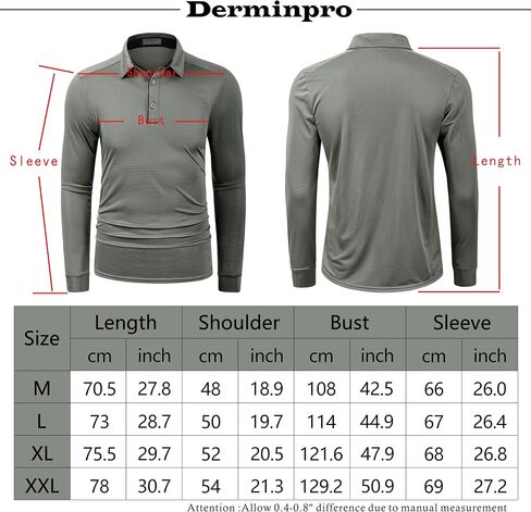 Derminpro Men’s Polo Shirts Short/Long Sleeve Quick Dry Athletic Golf T-Shirts in Saudi Arabia