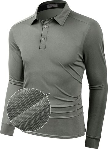 Derminpro Men’s Polo Shirts Short/Long Sleeve Quick Dry Athletic Golf T-Shirts in Saudi Arabia