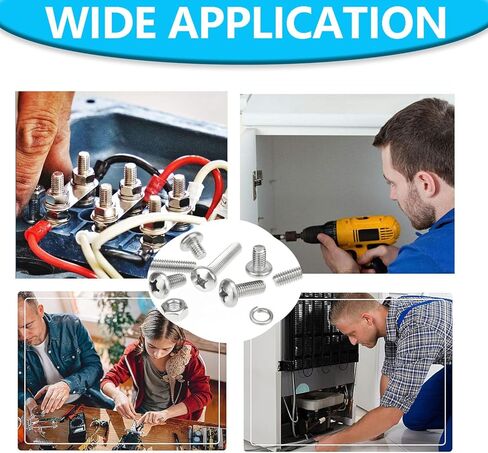 M3 Screws,Hincell 540pcs M3 Phillips Pan Head Machine Screws, Metric Screws Bolts Washers Nuts Kit,304 Stainless Steel(M3 x 6mm /8mm /12mm /16mm /20mm /25mm /30mm) in Kuwait