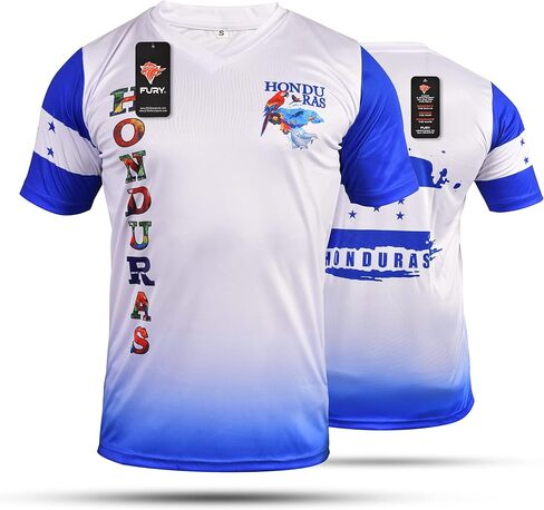 قميص كرة القدم Fury Camiseta de Futbol de Honduras - قميص كرة قدم هندوراس - قميص كرة قدم هندوراس للرجال/الرجال/النساء/للجنسين (الولايات المتحدة، ألفا، XX-Large، عادي، عادي)، متسامي in Kuwait