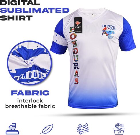 قميص كرة القدم Fury Camiseta de Futbol de Honduras - قميص كرة قدم هندوراس - قميص كرة قدم هندوراس للرجال/الرجال/النساء/للجنسين (الولايات المتحدة، ألفا، XX-Large، عادي، عادي)، متسامي in Kuwait