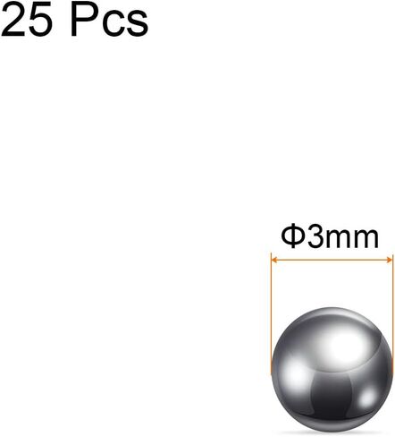 HARFINGTON 25pcs Precision Balls 3mm Diameter G10 Chrome Steel Ball for Bearings, Silver in Saudi Arabia