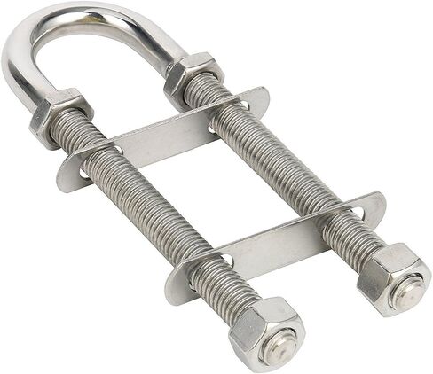 Amarine Made Pair of Stainless Steel Marine Boat Stern Bow Eye Tie Down U Bolt (Silver, 3/8" Dia - 3-1/2" Thread Lenght) in Saudi Arabia