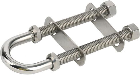 Amarine Made Pair of Stainless Steel Marine Boat Stern Bow Eye Tie Down U Bolt (Silver, 3/8" Dia - 3-1/2" Thread Lenght) in Saudi Arabia