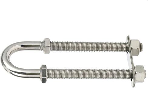Amarine Made Pair of Stainless Steel Marine Boat Stern Bow Eye Tie Down U Bolt (Silver, 3/8" Dia - 3-1/2" Thread Lenght) in Saudi Arabia