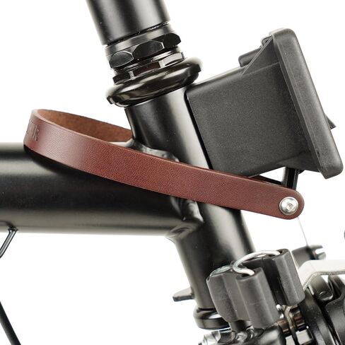 Leather Front Carrier Block Strap for Brompton Bicycle (Black) in Saudi Arabia