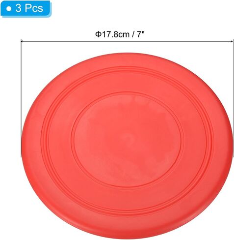 PATIKIL 7 Inch Flying Disc, 3Pcs TPR Flying Discs Soft Waterproof for Adults Dog Outdoor Playing Sport Game, Red in Saudi Arabia