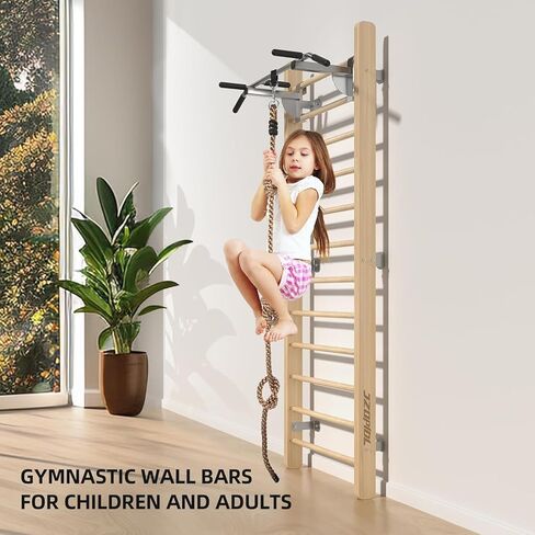 Swedish Ladder Wood Stall Bar - Wall Bars for Kids & Adults, Resistance Pilates System - Indoor Chin Up Bar Workout Equipment for Home Exercise，Physical Therapy & Gymnastics in Saudi Arabia
