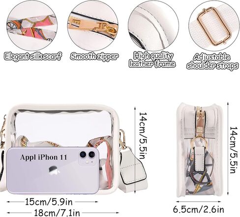 محفظة شفافة للنساء، حقيبة كروس شفافة معتمدة من الاستاد، حقيبة تعليق صغيرة شفافة، محفظة لطيفة للحفلات الرياضية، هدية عيد الميلاد الجمالية للنساء والفتيات in Kuwait