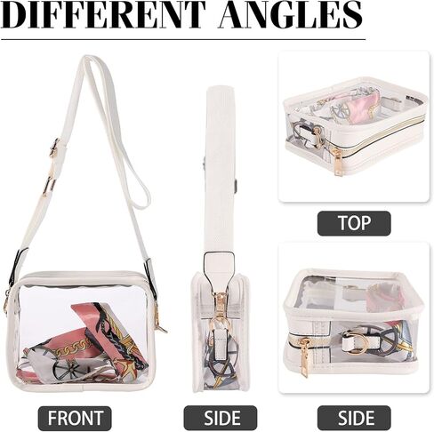 محفظة شفافة للنساء، حقيبة كروس شفافة معتمدة من الاستاد، حقيبة تعليق صغيرة شفافة، محفظة لطيفة للحفلات الرياضية، هدية عيد الميلاد الجمالية للنساء والفتيات in Kuwait