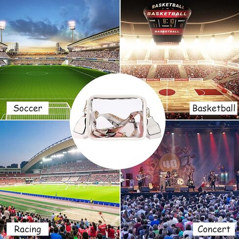 محفظة شفافة للنساء، حقيبة كروس شفافة معتمدة من الاستاد، حقيبة تعليق صغيرة شفافة، محفظة لطيفة للحفلات الرياضية، هدية عيد الميلاد الجمالية للنساء والفتيات in Kuwait