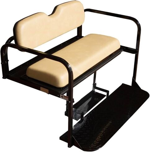 EZGO TXT Golf Cart Rear Flip Folding Back Seat Kit, 1995 and Up - Factory Tan Cushions in Saudi Arabia