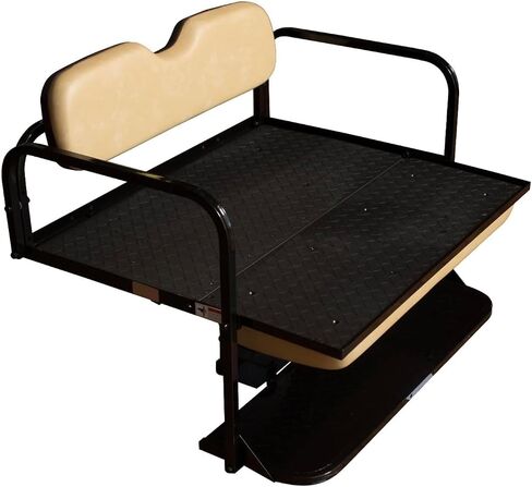 EZGO TXT Golf Cart Rear Flip Folding Back Seat Kit, 1995 and Up - Factory Tan Cushions in Saudi Arabia