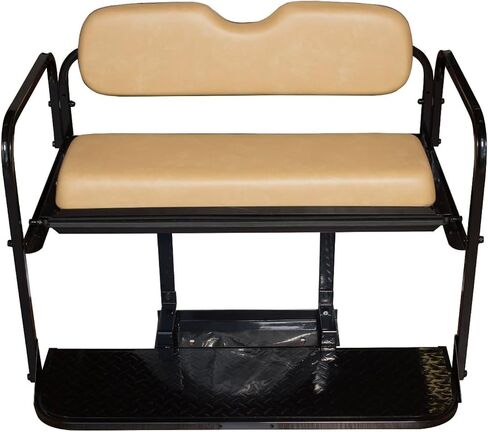 EZGO TXT Golf Cart Rear Flip Folding Back Seat Kit, 1995 and Up - Factory Tan Cushions in Saudi Arabia