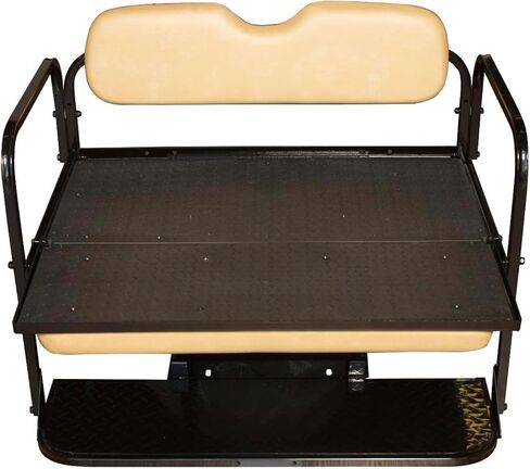 EZGO TXT Golf Cart Rear Flip Folding Back Seat Kit, 1995 and Up - Factory Tan Cushions in Saudi Arabia