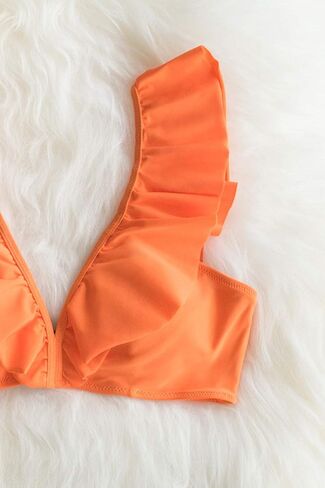 CUPSHE Women Bikini Set 2 Piece Swimsuit V Neck Ruffle Swimwear in Saudi Arabia