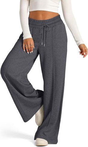 Wide Leg Sweatpants for Womens Drawstring Elastic Waist Lounge Joggers Casual Pants with Pockets in Saudi Arabia