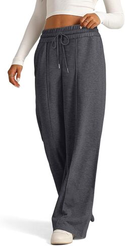 Wide Leg Sweatpants for Womens Drawstring Elastic Waist Lounge Joggers Casual Pants with Pockets in Saudi Arabia