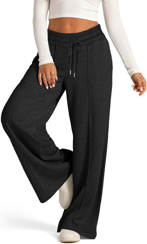 Wide Leg Sweatpants for Womens Drawstring Elastic Waist Lounge Joggers Casual Pants with Pockets in Saudi Arabia