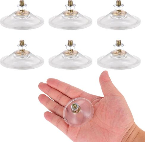 Thickened PVC Suction Cup, 6 Pcs Clear Sucker Pads with Thread 2.16 Inches Screw Extra Strong Adhesive Glass Suction Holder Without Hooks for Bathroom Wall Door Glass Window Car Shade in Saudi Arabia