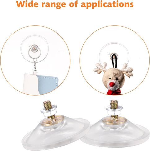 Thickened PVC Suction Cup, 6 Pcs Clear Sucker Pads with Thread 2.16 Inches Screw Extra Strong Adhesive Glass Suction Holder Without Hooks for Bathroom Wall Door Glass Window Car Shade in Saudi Arabia