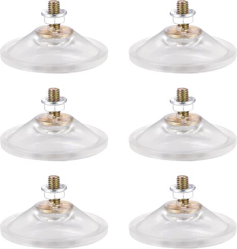 Thickened PVC Suction Cup, 6 Pcs Clear Sucker Pads with Thread 2.16 Inches Screw Extra Strong Adhesive Glass Suction Holder Without Hooks for Bathroom Wall Door Glass Window Car Shade in Saudi Arabia