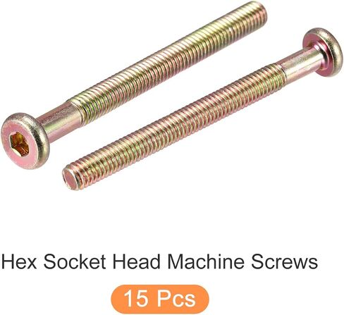 METALLIXITY Hex Socket Head Machine Screws, (M6x65mm) 15Pcs, Carbon Steel Half Thread Screws - for Machinery, Furniture, DIY in Saudi Arabia