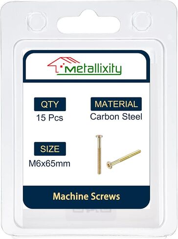 METALLIXITY Hex Socket Head Machine Screws, (M6x65mm) 15Pcs, Carbon Steel Half Thread Screws - for Machinery, Furniture, DIY in Saudi Arabia