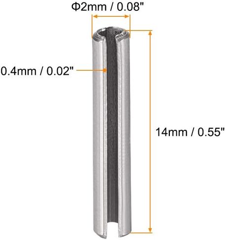 uxcell Slotted Spring Pin - M1.5 x 8mm 304 Stainless Steel Split Spring Roll Dowel Pins Plain Finish 100Pcs in Saudi Arabia