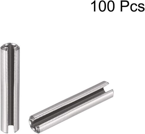 uxcell Slotted Spring Pin - M1.5 x 8mm 304 Stainless Steel Split Spring Roll Dowel Pins Plain Finish 100Pcs in Saudi Arabia
