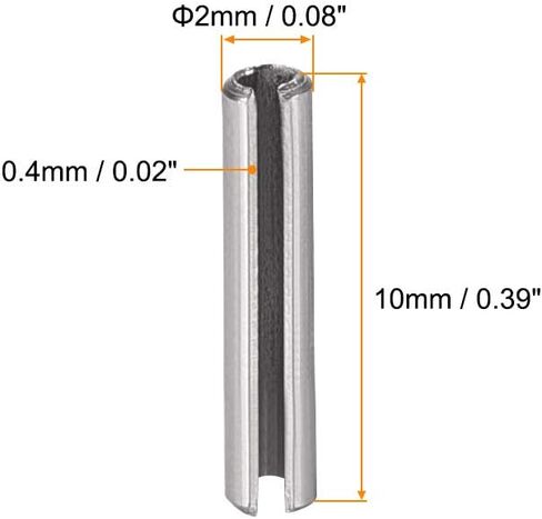 uxcell Slotted Spring Pin - M1.5 x 8mm 304 Stainless Steel Split Spring Roll Dowel Pins Plain Finish 100Pcs in Saudi Arabia