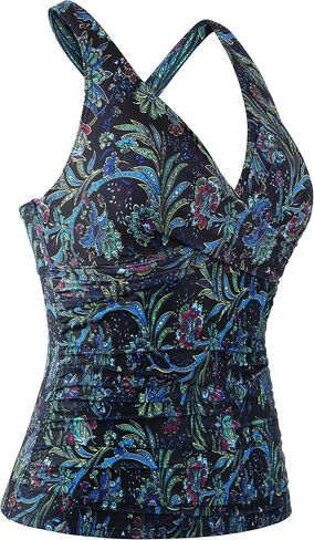 ملابس السباحة النسائية Mycoco Underwire Tankini Top Twist على شكل حرف V رافعة للأعلى بدلة استحمام مكشكشة فقط in Kuwait