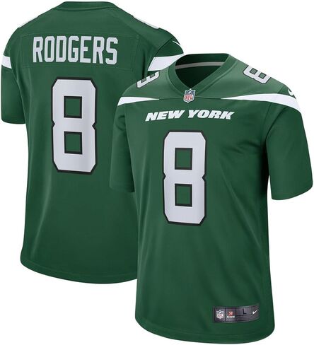 Nike Aaron Rodgers New York Jets NFL Kids Youth 8-20 Gotham Green Home On-Field Game Day Jersey (US, Numeric, 14, 16, Regular) in Saudi Arabia