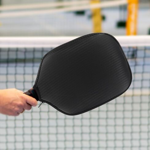 Myartte Pickleball Paddle Cover Black 11.8" L x 9" W Perfect For Most Paddle PU Leather Paddle Cover Protect Your Paddle From Scratches Dings and Dents in Saudi Arabia