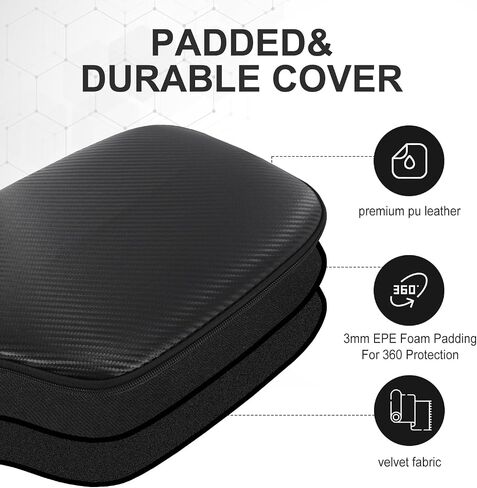 Myartte Pickleball Paddle Cover Black 11.8" L x 9" W Perfect For Most Paddle PU Leather Paddle Cover Protect Your Paddle From Scratches Dings and Dents in Saudi Arabia