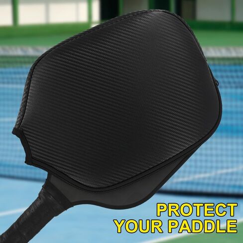 Myartte Pickleball Paddle Cover Black 11.8" L x 9" W Perfect For Most Paddle PU Leather Paddle Cover Protect Your Paddle From Scratches Dings and Dents in Saudi Arabia