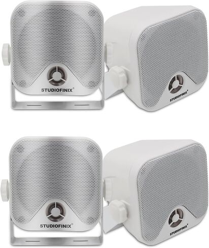Marine Speakers 4 Inches 240 Watts Waterproof Outdoor Box Speakers Surface Mounted for Skid Steer Boat Golf Cart Motorcycle ATV UTV Truck (2 Pairs,Black) in Saudi Arabia