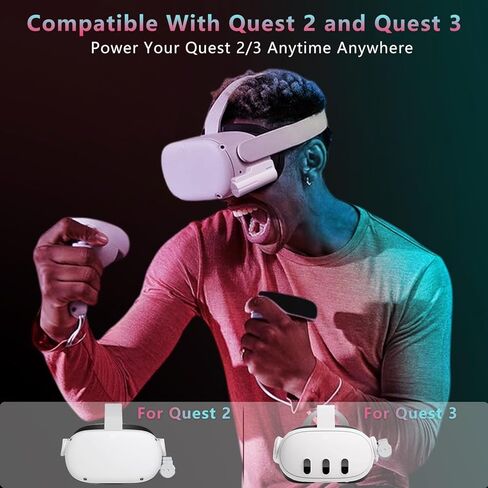 2 Battery Pack for Oculus Quest 2, 5000mAh Head Strap Battery Pack Compatible with Oculus/Meta Quest 2 Lightweight and Portable VR Extend Power Accessories for Extra 2-4H Playtime (Pack of 2) in Kuwait
