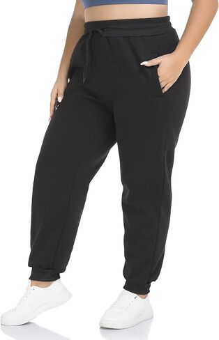 ZERDOCEAN Women's Plus Size Fleece Lined Sweatpants Warm Fleece Joggers Pants Active Track Pant with Pockets in Saudi Arabia