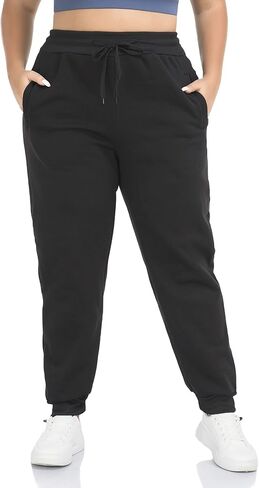 ZERDOCEAN Women's Plus Size Fleece Lined Sweatpants Warm Fleece Joggers Pants Active Track Pant with Pockets in Saudi Arabia