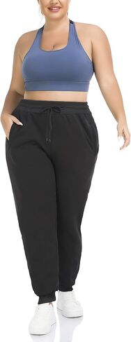 ZERDOCEAN Women's Plus Size Fleece Lined Sweatpants Warm Fleece Joggers Pants Active Track Pant with Pockets in Saudi Arabia