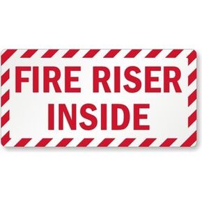 SmartSign-LB-1530-RE "Fire Riser Inside" Label | 5" x 10" 3M Engineer Grade Reflective, Red on White