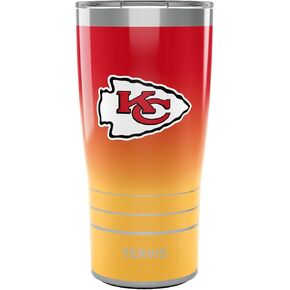 Tervis Traveler NFL Kansas City Chiefs - Ombre Triple Walled Insulated Tumbler Travel Cup Keeps Drinks Cold & Hot, 30oz, Stainless Steel