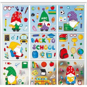139 Pieces Back to School Window Clings Anti Collision Window Decals Stickers Static Clings for Window Glass Decoration School Opens Party Home Birthday School Supplies