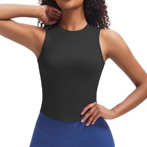 Aoxjox Women's Sleeveless Tank Top GEO Workout Gym Yoga Curve Longline Crop Top