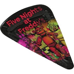 Rubies Five Nights At Freddy's Pizza Shaped Paper Plates, 8 Pack