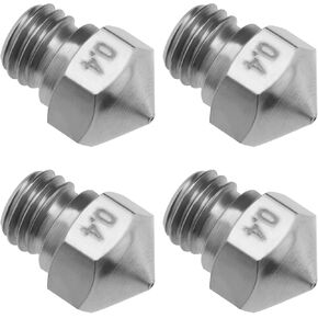 4PCS 0.4mm 3D Printer Plated Wear Resistant MK10 M7 Thread Stainless Steel Nozzles Printer Accessories for MK10 1.75mm 3D Print
